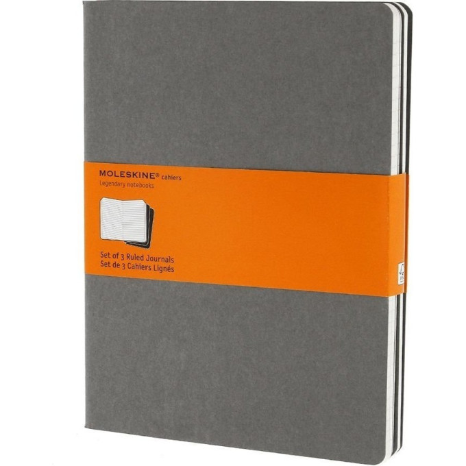 Блокнот MOLESKINE Cahier Journal Large, линейка, серый — набор 3 шт. CH316